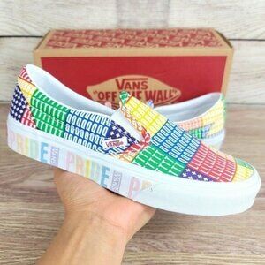 NEW Vans Classic Slip On Pride LGBTQ+ Sneakers Women's Size 5.5 Colorful Shoes